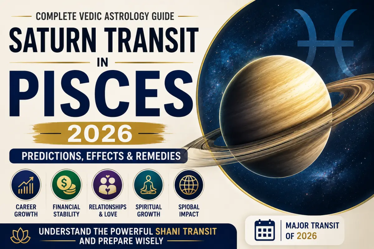Saturn Transit in Pisces 2026: Complete Vedic Astrology Guide to Career, Money, Relationships & Global Impact